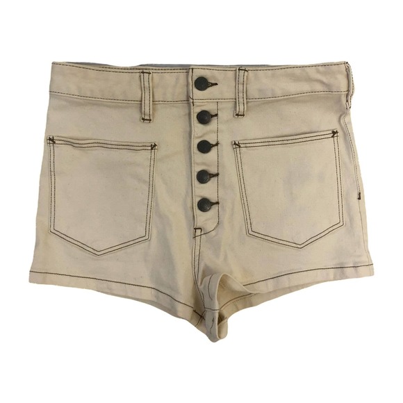 Free People Women's High Rise Waist Bridgette Denim Shorts Natural 29 $68 NWT - Picture 6 of 7